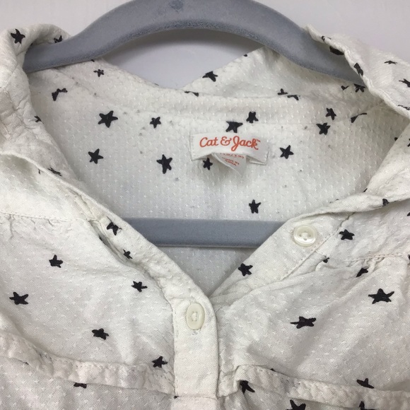 Kids Loose Cold Shoulder Ruffle Star Top - Picture 2 of 8